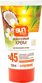 Водостійкий крем SUN day SPF-45 для безпечної засмаги 150 мл (4823080005170)