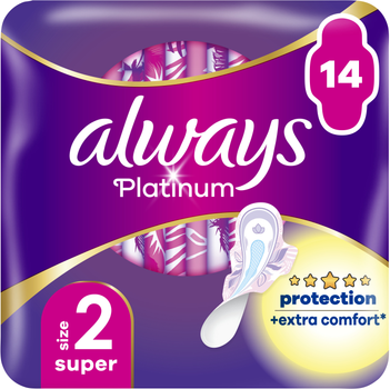 Гігієнічні прокладки Always Platinum Super (Розмір 2) 14 шт (8001090444998)