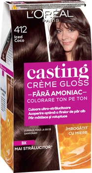 Крем-фарба для волосся без аміаку L'Oreal Paris Casting Creme Gloss 412 - Какао з льодом 120 мл (3600524095178)