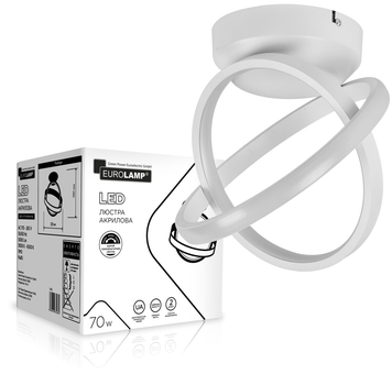 Люстра сучасна Eurolamp 70W 5000Lm 3000-6500K (LED-LR-70-A40(white))