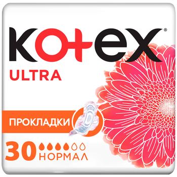 Щоденні гігієнічні прокладки Kotex Dry Normal Quadro 30 шт. (5029053569093)