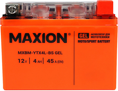 Мото акумулятор Maxion YTX4L-BS GEL 12 В 4 А/год 45 A (4820219072652)