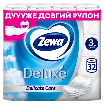 Папір туалетний Zewa Deluxe білий 3 шари 32 рулони (7322541343181)
