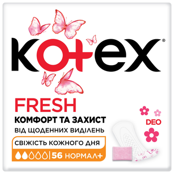 Щоденні гігієнічні прокладки Kotex Normal Plus Deo 56 шт. (5029053548265)