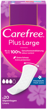 Щоденні гігієнічні прокладки Carefree Plus Large Fresh 20 шт (3574661064536/3574661606231)