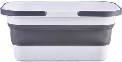 Відро складане МВМ MY HOME BIN-19 16L WHITE/GRAY Біло-сіре