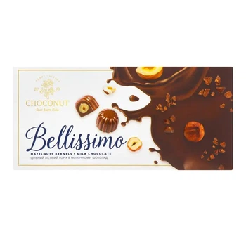 Шоколад Choconut Bellissimo 90 г, Цукерки, фундук, лісовий горіх