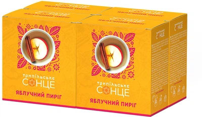Упаковка чая Трипільське Сонце Яблочный пирог 20 пакетиков х 1.3 г x 4 пачки (2300000012989)