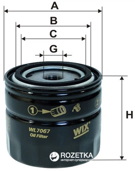 Фільтр оливний WIX Filters WL7067 - FN OP520 (WL7067)