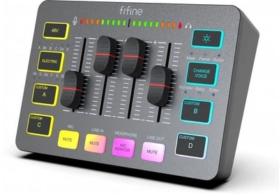 Игровой и стримерский аудио микшер Fifine Ampligame SC3 с XLR Black