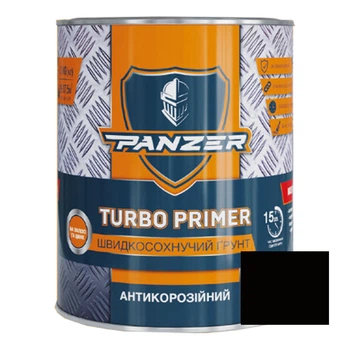 Грунт по металлу TURBO PRIMER PANZER быстросохнущий черный матовый 2,8 кг
