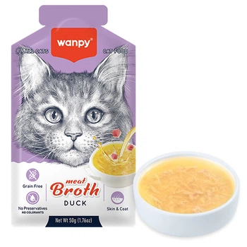 Беззерновий рідкий корм wanpy суп з качкою для котів, пауч 50г