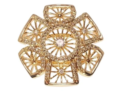 Каблучка XUPING Xuping Позолота 18K «Ажурна квітка з цирконієм» (089570) р.18.5
