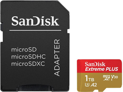 Карта памяти SanDisk Extreme Plus MicroSDXC V30 UHS-I 1TB (0619659209155)