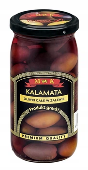 Оливки Великі Грецькі M&K Kalamata Oliwki Cale v zalewie Каламата в соку консервовані 350г