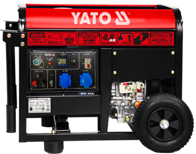 Дизельный генератор тока YATO P= 6.5 кВт, U= 230В (AC), стартер пуск 24 В (YT-85425)