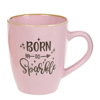 Кружка керамическая Born to Sparkle, 360мл, 344-131 Розовый