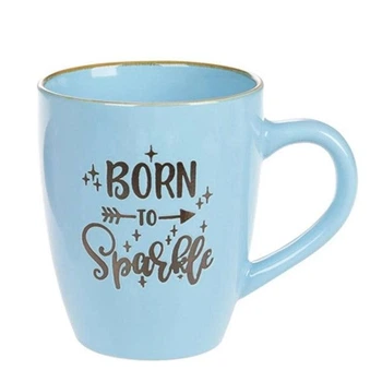 Кружка керамическая Born to Sparkle, 360мл, 344-131 Голубой