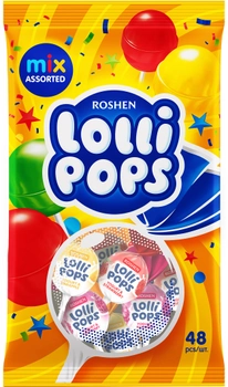 Леденцы карамельные Roshen Lollipops с йогуртовыми вкусами 0.92 кг (4823077630736)