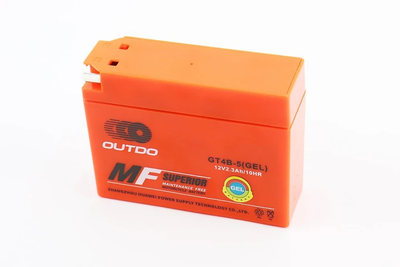 Гелієвий мото акумулятор OUTDO GT4B-5 12V 2.3Ah для скутера мопеда GEL