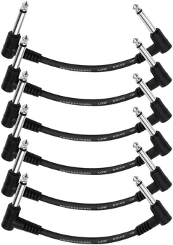 Гитарные патч-кабели Donner Music Guitar Patch Cable Black 6-Pack 15cm EC1048 (6 шт)
