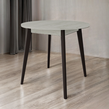 Стол обеденный Tobi Sho BON круглый для кухни, столовой, гостинной, 880х880х750 мм Дуб Крафт Белый/Венге