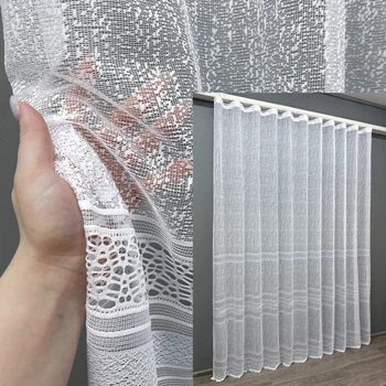 Тюль VR-Textil 1549т Bari Жакард Білий 300х270 см (42-0461)