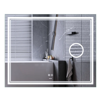 Зеркало Mixxus Premium QUADRO MR20-100x80 (LED Touch, Anti-fog, димер, линза) (MP6623)