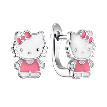 Дитячі срібні сережки Silvex Hello Kitty (СК2/902)