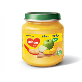 Упаковка пюре Milupa Яблуко-гарбуз з 6 місяців 6 шт. х 125 г (5900852051388)
