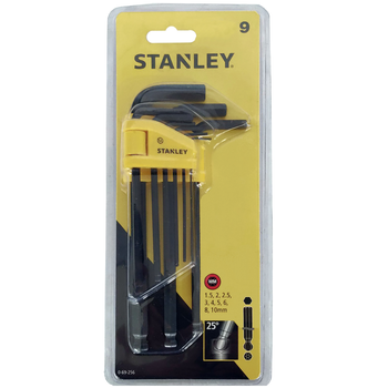 Набір ключів шестигранних Stanley з кульковим закінченням (0-69-256)