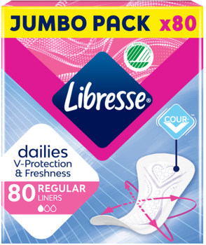 Щоденні прокладки Libresse Dailies Protect Fresh Regular 80 шт (7322541472065)