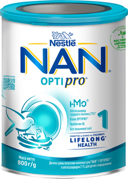 Дитяча суміш початкова молочна суха Nestle NAN 1 Optipro з олігосахаридом 2'FL для дітей з народження 800 г (8445290815958)