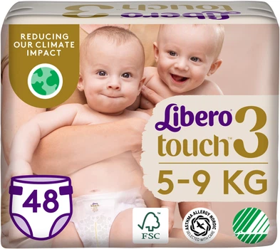 Підгузки Libero Touch 5-9 кг Розмір 3 48 шт (7322541750095)