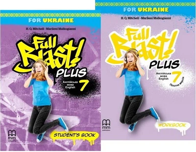 Комплект по английскому языку для 7 класса НУШ - Full Blast Plus for Ukraine 7 Student's Book + Workbook (учебник + тетрадь). H.Q.Mitchell. ISBN: 9786178290191/9786180576139