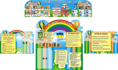 Комплект стендів «Класний куточок» для початкової школи (Арт1127)
