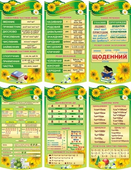 Набір стендів для початкової школи 400мм×800мм×6шт (Арт0605)