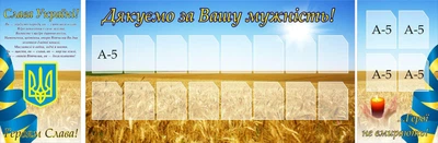 Набір стендів «Дякуємо за Вашу мужність!» для школи ліцею гімназії (Арт0903)