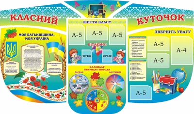 Набір стендів «Класний куточок» (Загальний розмір 2050мм×1200мм) (Арт0650)
