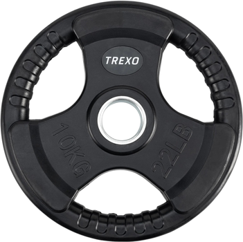 Obciążenie żeliwne Trexo ogumowane RW10 10 kg Black (5904823007336)