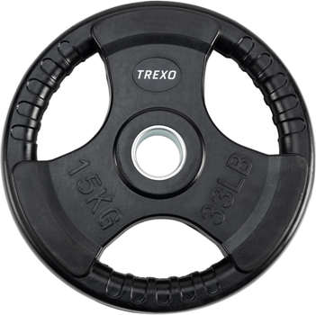 Obciążenie żeliwne Trexo ogumowane RW15 15 kg Black (5904823007329)