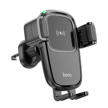 Автомобильный держатель Hoco HW1 Pro с беспроводной зарядкой 15W в воздуховод Black