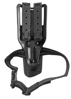 Поясна пластикова (кайдекс) кобура на понижувальній платформі + Molle A2TACTICAL для Форт-12 чорна (KD31)
