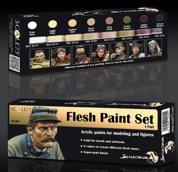 Набір акрилових фарб Scale75 Flesh Paint Set 8 відтінків (8412548222554)