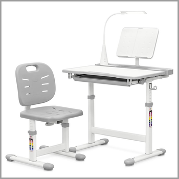 Комплект Evo-kids (стілець+стіл+полиця+лампа) Evo-17 G Ergo (арт. Evo-17 G Ergo) Сірий