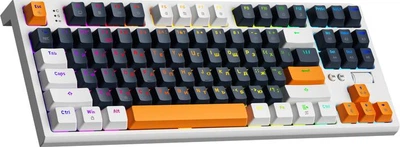 Игровая клавиатура GamePro MK180W Hot-Swap Red Swich, RGB подсвечение, USB White/Black