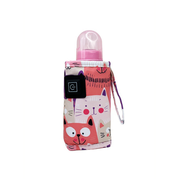 Портативний підігрівач для дитячих пляшечок "Котик" Mega Zayka MGZ-0221(Pink)