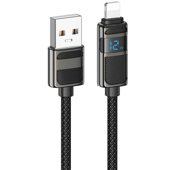 Зарядний кабель USB-Lightning для iPhone / Провід шнур Юсб Лайтнінг для зарядки айфона Apple пристроїв 1,2м Black UL1