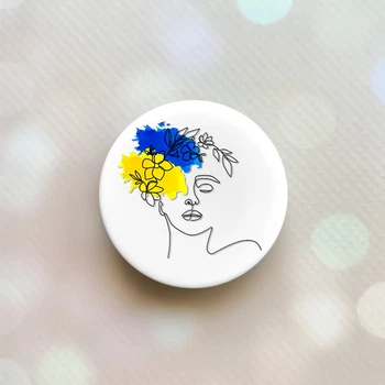 Держатель для смартфона / планшета попсокет Popsocket Белый :: Украинка Арт (принт 3)
