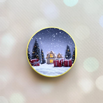 Держатель для смартфона / планшета попсокет Popsocket Желтый :: Зимний вечер (принт 165)